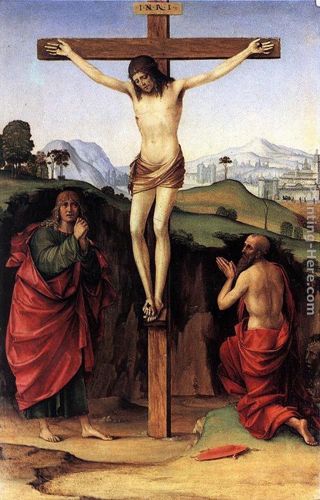 Francesco Francia Crucifixion with Sts John and Jerome